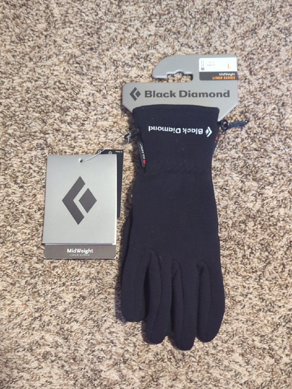 NWT Black Diamond Mid Weight Liner Series Gloves
